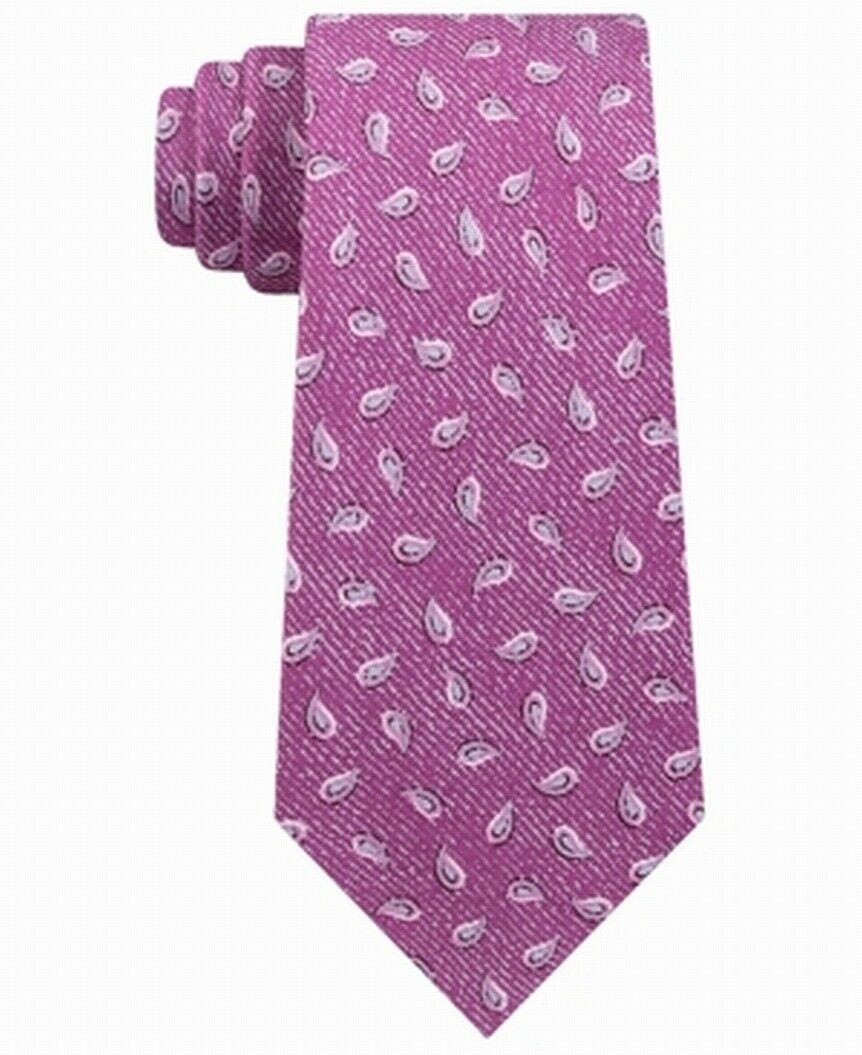 Michael Kors Men's Classic Tossed Pine Silk Twill Tie Dark Pink Size Regular