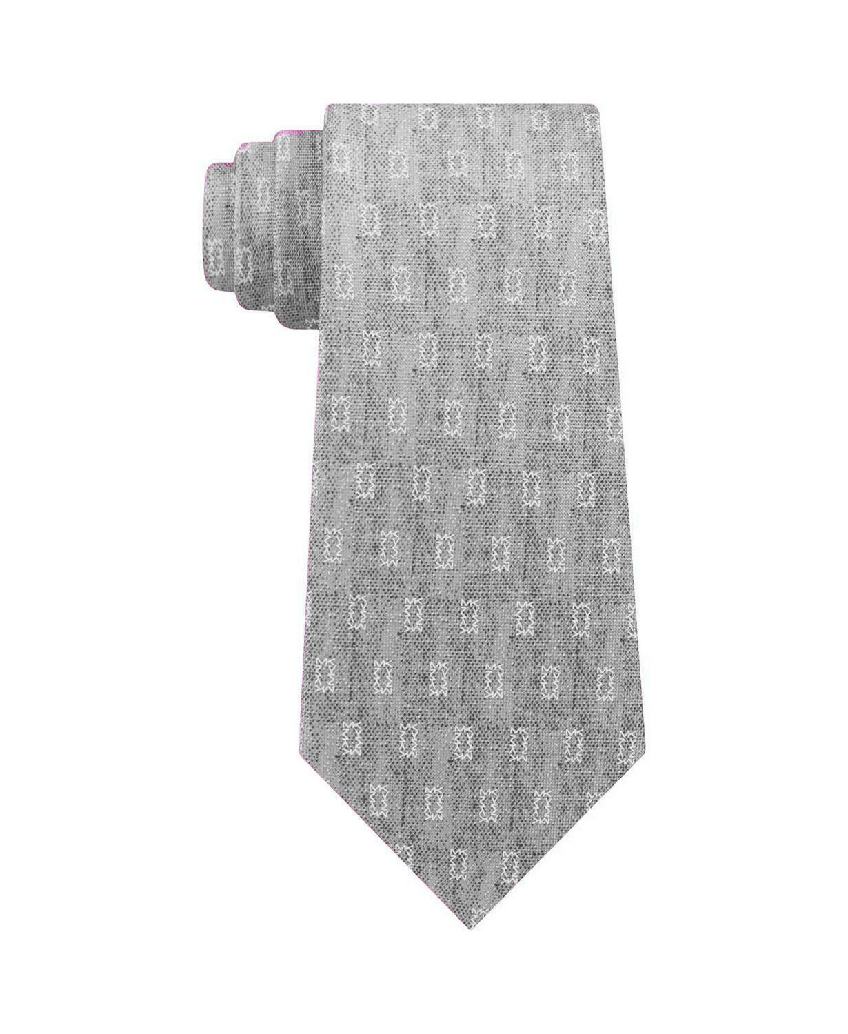 Michael Kors Men's Micro Connected Logo Printed Tie Gray One Size