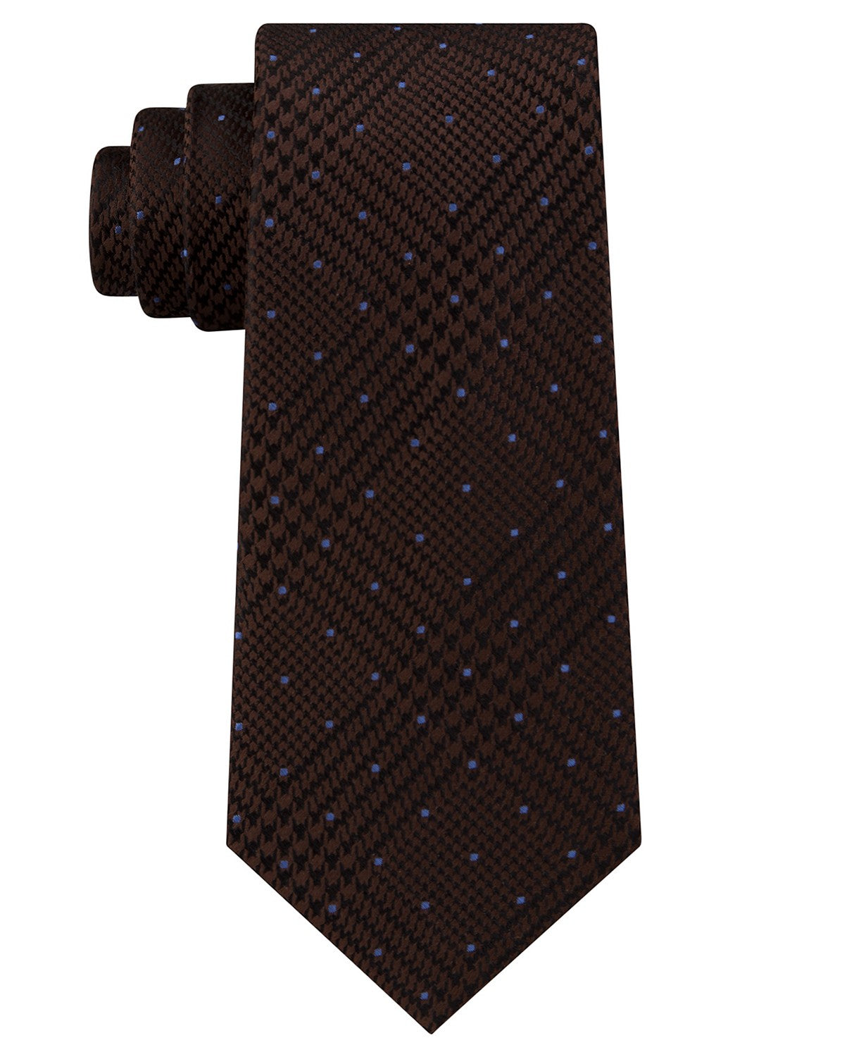 Michael Kors Men's Dotted Glen-Check Silk Tie Brown Size Regular