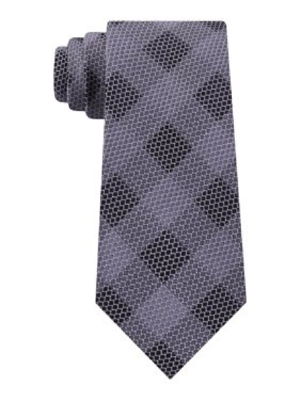 Michael Kors Men's Classic Mesh Check Silk Tie Gray One Size