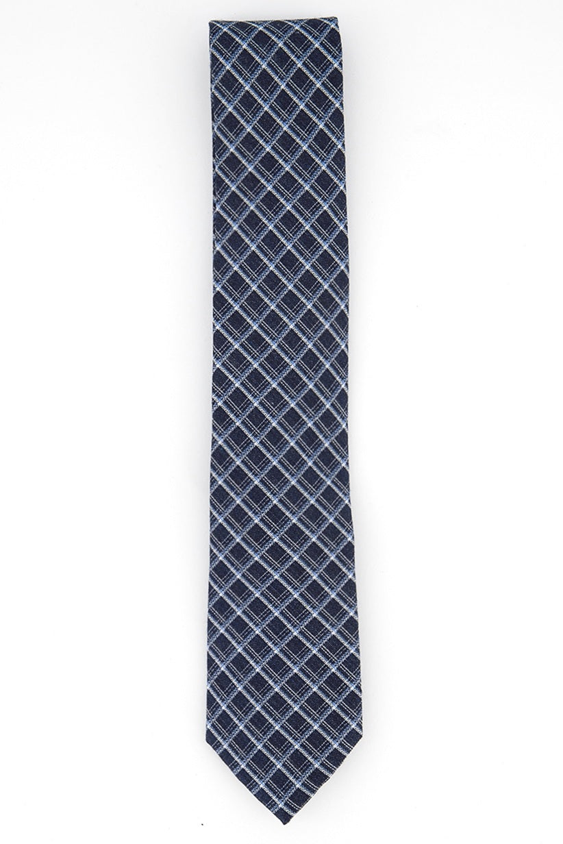 Michael Kors Men's Artisinal Shadow Grid Tie Navy Size Regular