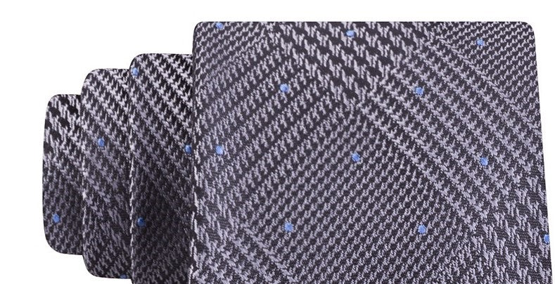Michael Kors Men's Plaid Micro Flecks Neck Tie Gray Size Regular
