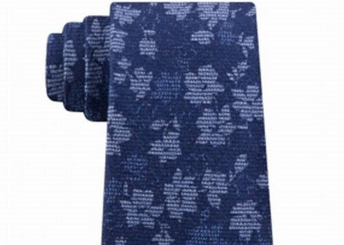Michael Kors Men's Artisanal Shadow Botanical Tie Navy Size Regular