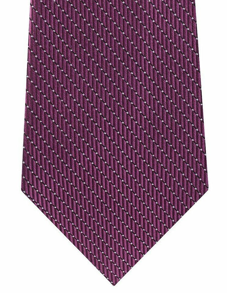 Michael Kors Men's Classic Dash Stripe Satin Tie Pink Purple Size Regular