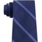 Michael Kors Men's Classic Tonal Glen Plaid Stripe Silk Tie Navy Size Regular