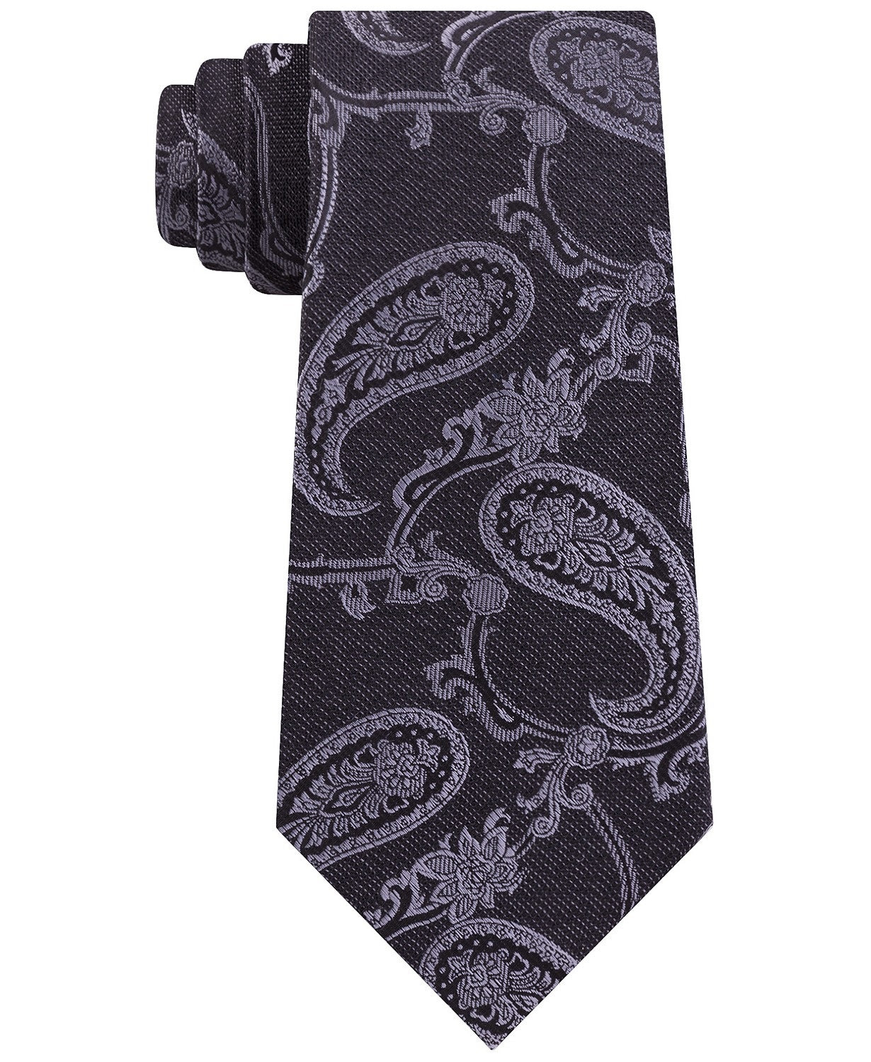 Michael Kors Men's Pristine Classic Paisley Tie Black Size Regular