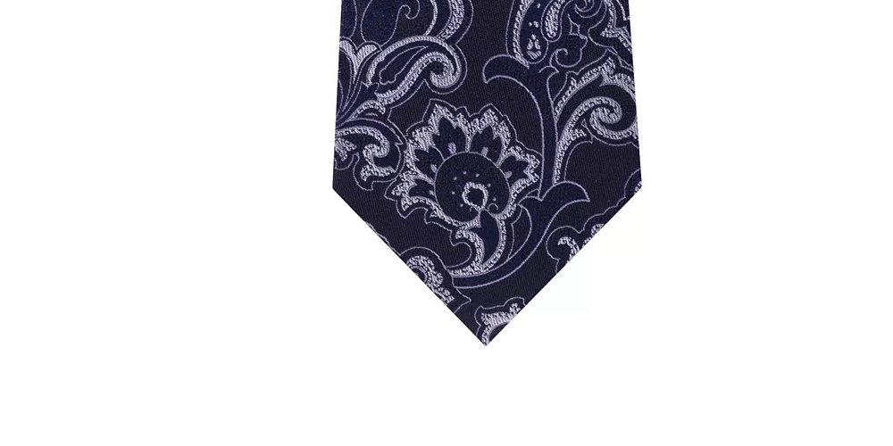 Michael Kors Men's Intricate Outlined Paisley Tie Navy Size Regular
