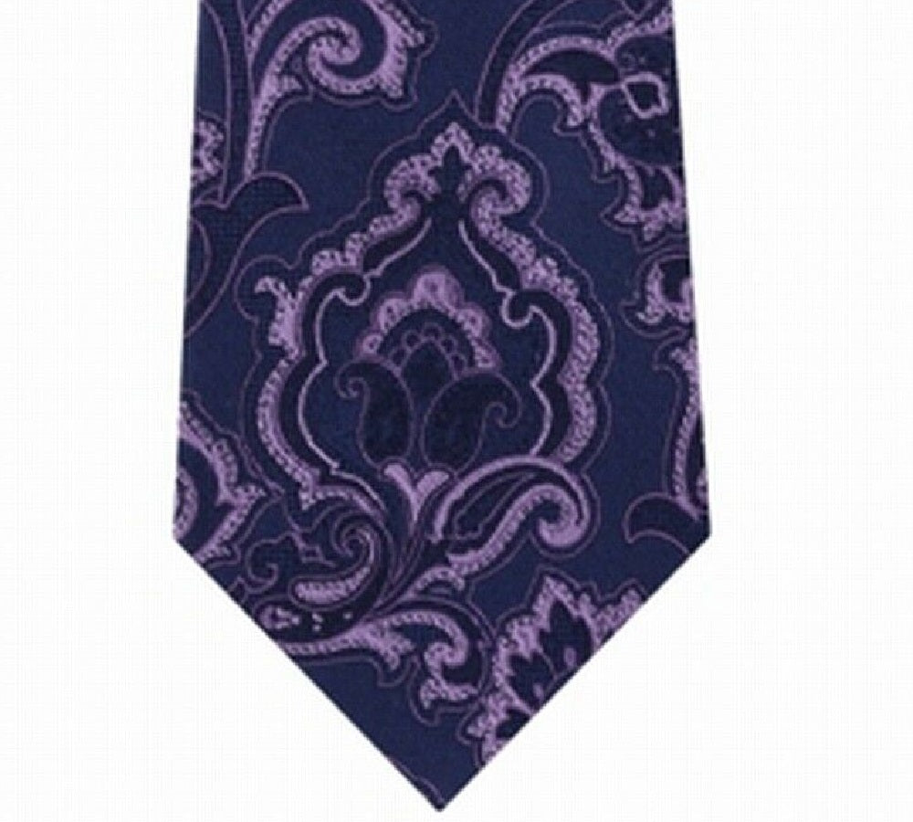 Michael Kors Men's Intricate Outlined Paisley Tie Purple Size Regular