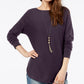 INC International Concepts Women's Shirttail Sweater Purple Size Medium