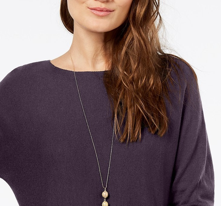 INC International Concepts Women's Shirttail Sweater Purple Size Medium