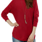 INC International Concepts Women's Shirttail Sweater Dark Red Size Extra Large