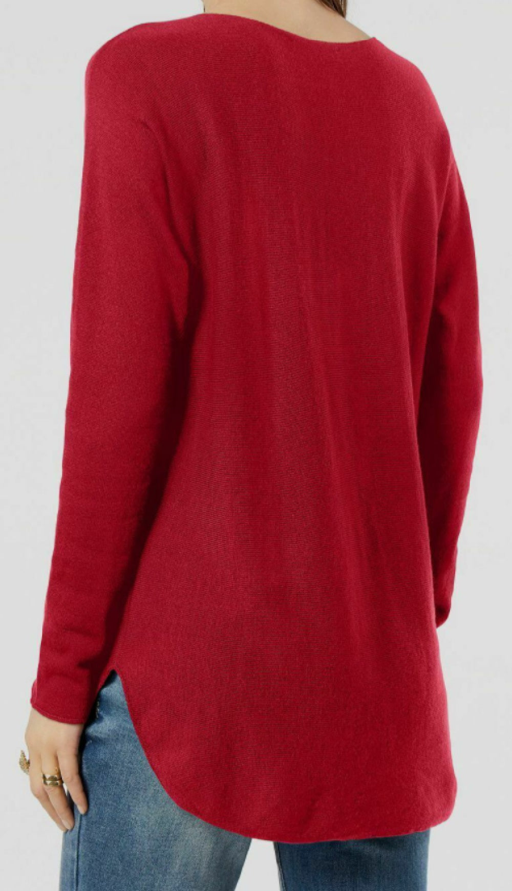 INC International Concepts Women's Shirttail Sweater Dark Red Size Extra Large