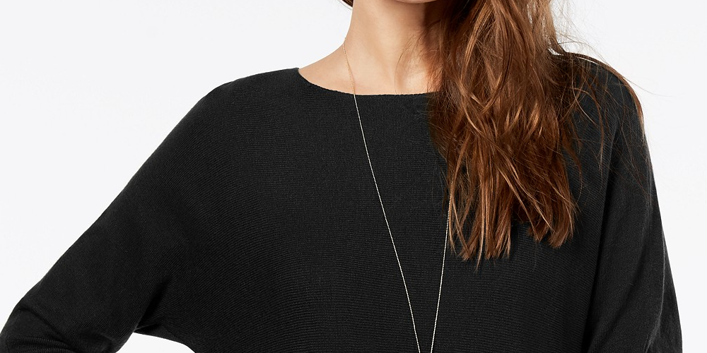 INC International Concepts Women's Petite Sweater Tunic Black Size Petite
