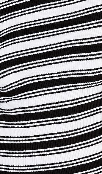 Say What Women's Juniors' Striped Crossover-Hem Mock-Neck Sweater White Size Large