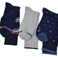 Perry Ellis Men's 3-Pk. Printed Dress Socks Grey Navy Shoe Size 7-12