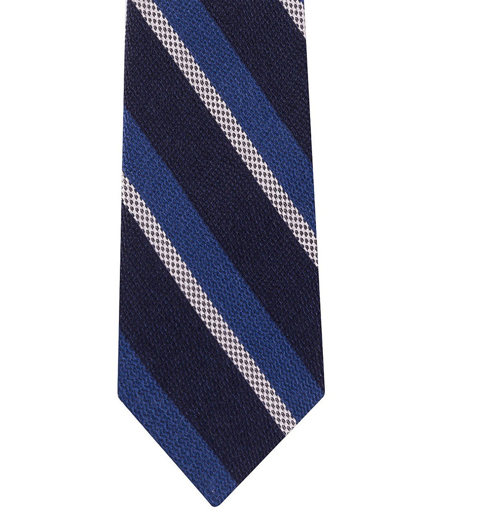Tommy Hilfiger Men's Slim Textured Stripe Tie Navy Size Regular