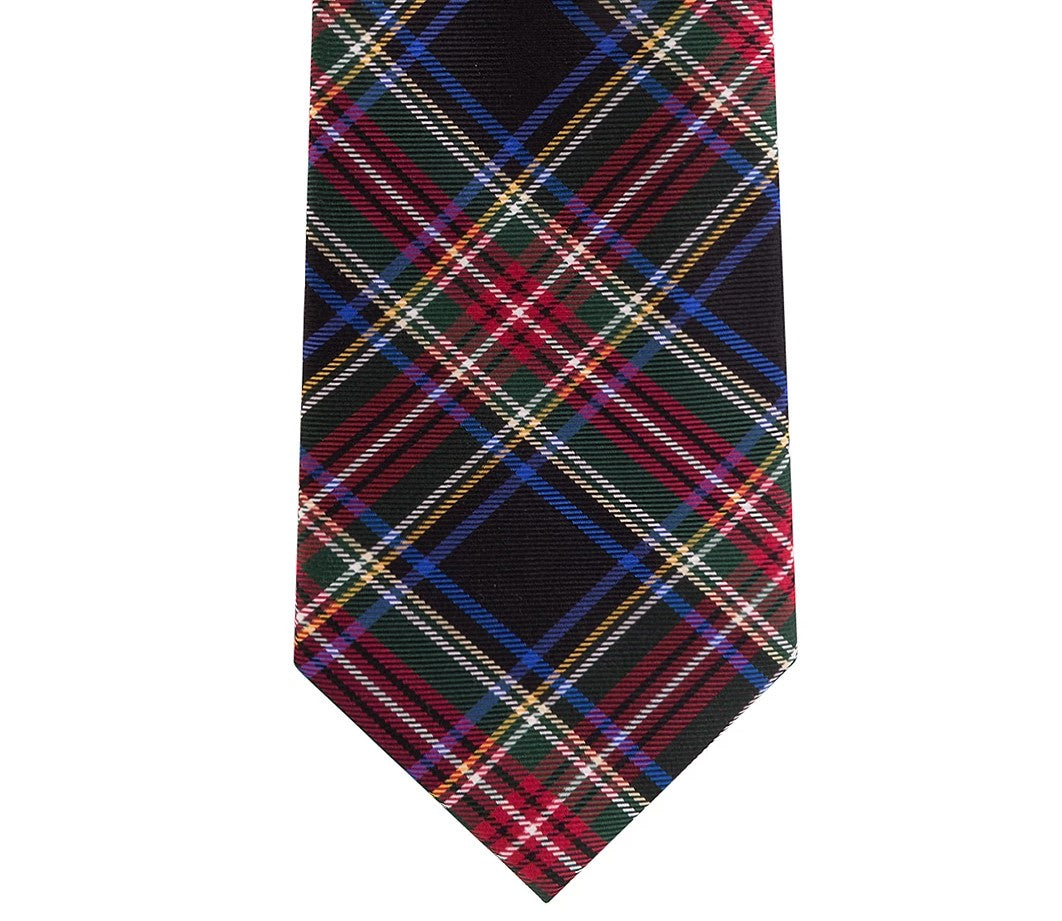 Tommy Hilfiger Men's Assorted Holiday Plaid Slim Ties Black Size Regular