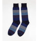 Perry Ellis Men's Rugby-Stripe Socks Navy Size Regular