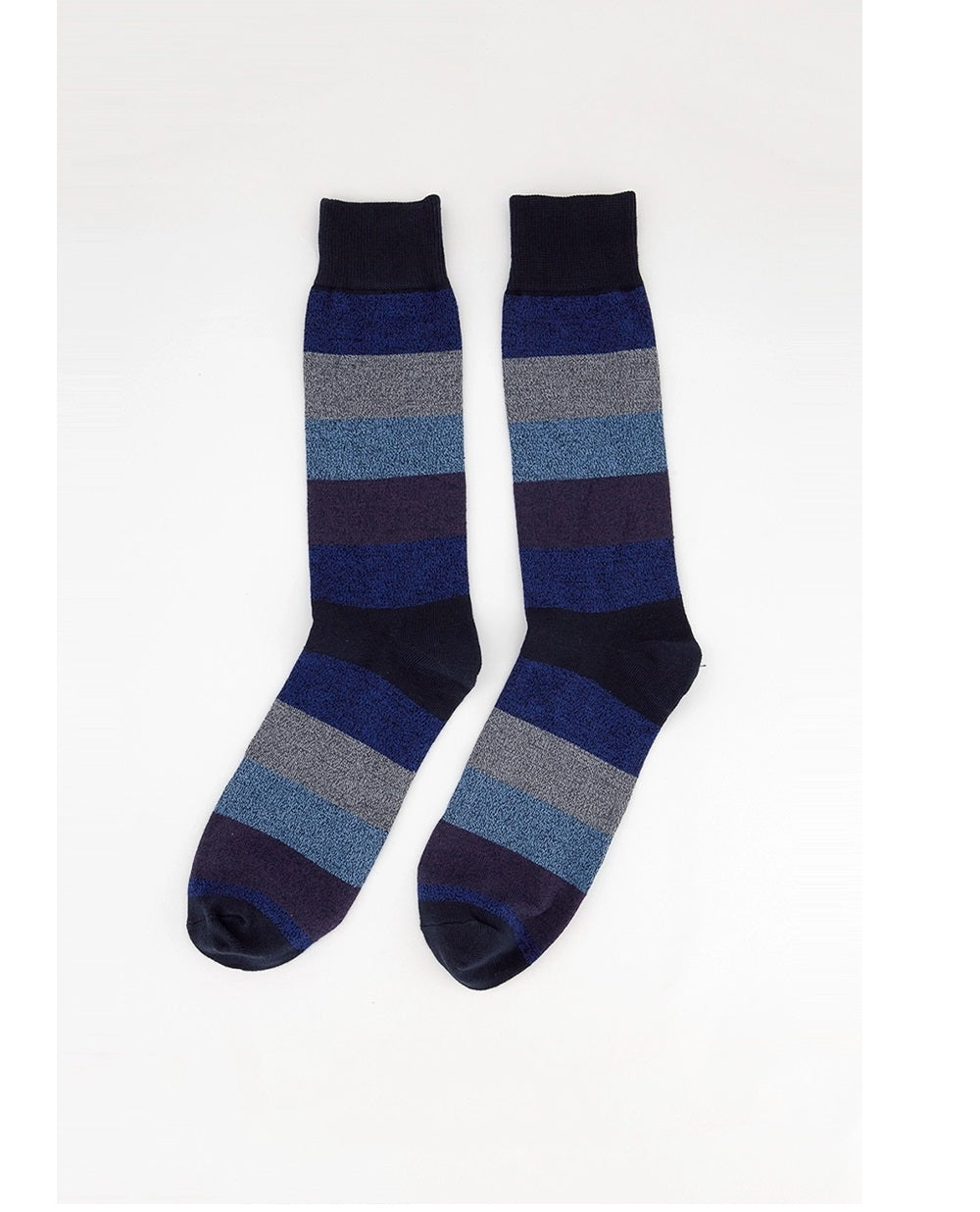 Perry Ellis Men's Rugby-Stripe Socks Navy Size Regular