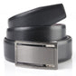 Alfani Men's Gunmetal Dress Plaque Buckle Leather Belt Black Size 34 Regular