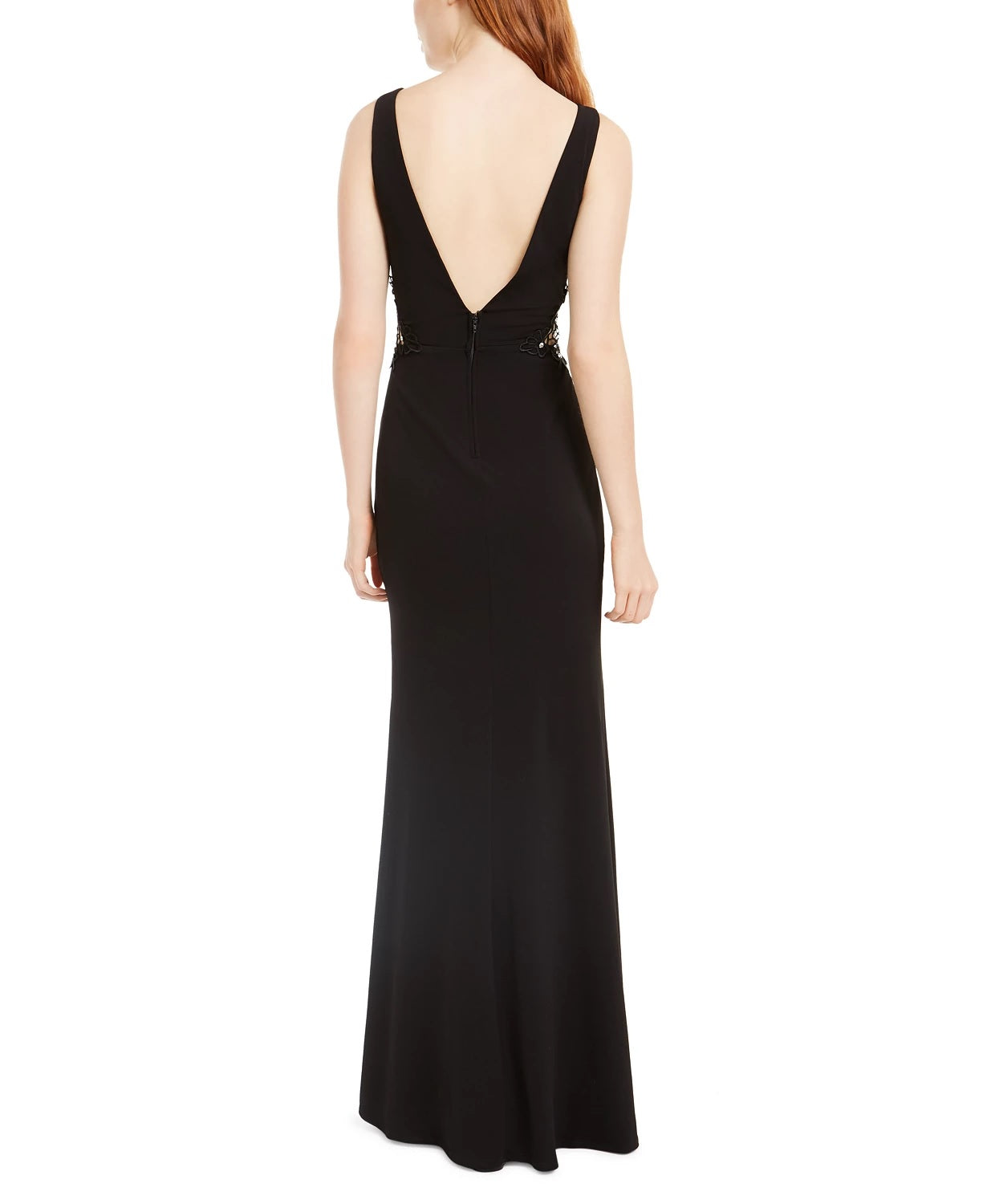 City Studios Juniors' Embellished-Applique Slit Gown Black Size 13