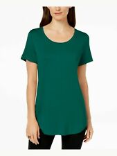 JM Collection Women's Scoop-Neck Top Green Size Large