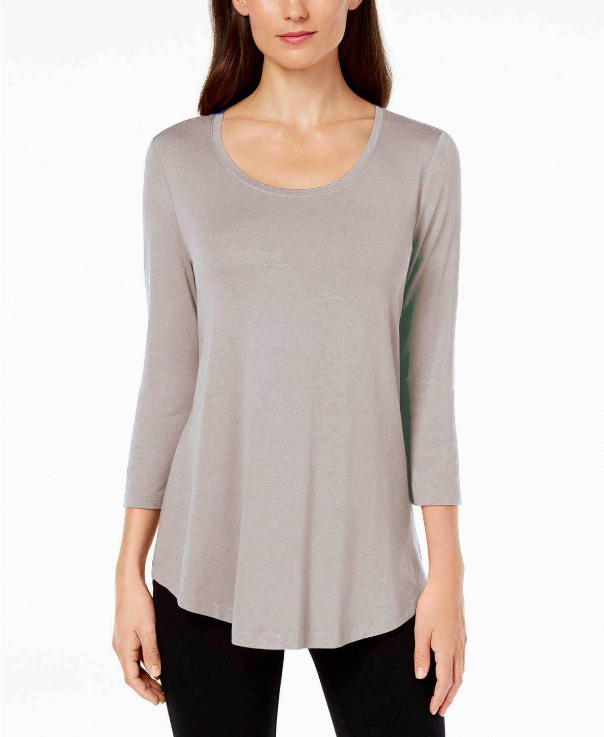 JM Collection Women's Scoop-Neck Top Sand Size Extra Large