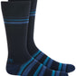 Perry Ellis Men's Bamboo Double Stripe Socks Navu Size 7-12