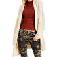 Say What? Juniors' Open-Front Textured Cardigan Beige Size Extra Large