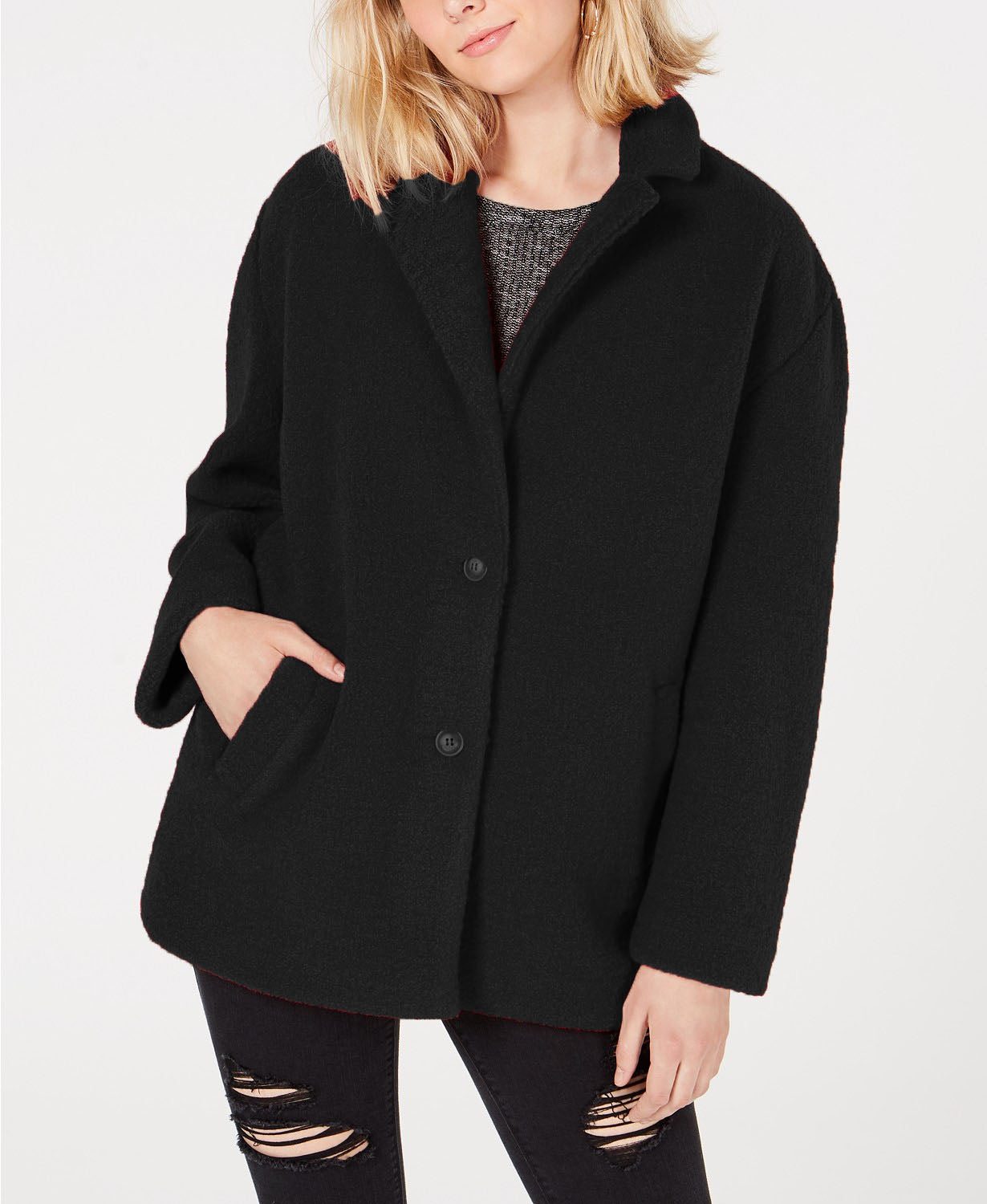 Collection B Juniors Faux-Fur Coat Black Size Extra Large