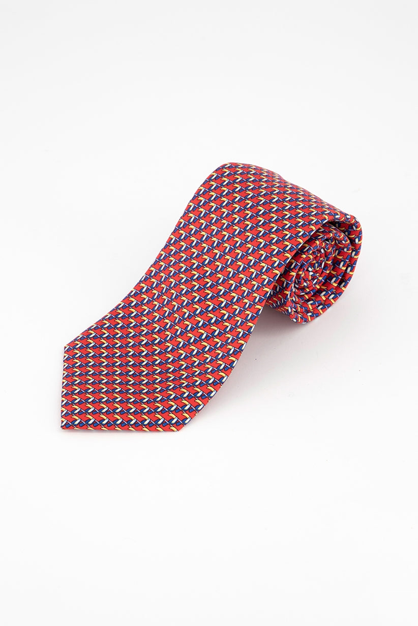 Tommy Hilfiger Men's Classic Small Toucan Silk Twill Tie Red One Size