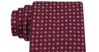 Tommy Hilfiger Square Neat Tie Red Size Regular