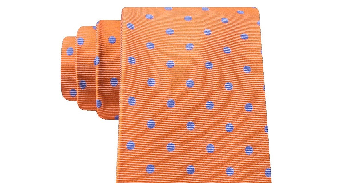 Tommy Hilfiger Men's Bright Preppy Dot Tie Orange Size Regular