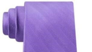 Tommy Hilfiger Men's Village Classic Textured Stripe Silk Tie Purple Size Regular