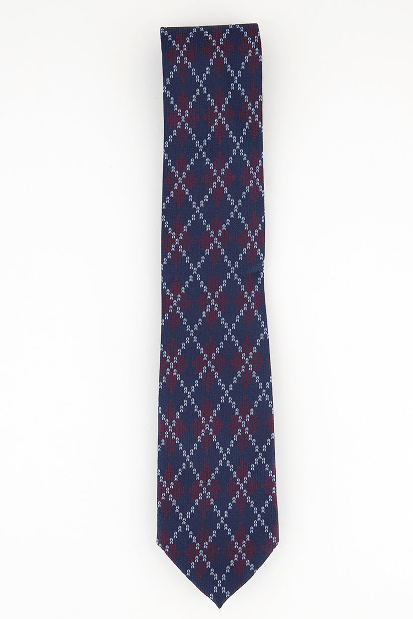 Tommy Hilfiger Men's Classic Argyle Holiday Tie Dark Red Size Regular
