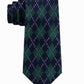 Tommy Hilfiger Men's Classic Holiday Argyle Silk Tie Green One Size