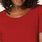 JM Colletion Women's  Scoop-Neck Top Medium Red Size Medium