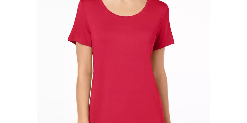 JM Collection Women's Scoop Neck Top Medium Pink Size Medium
