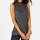 JM Collection Women's Sleeveless Mock-Turtleneck Sweater Gray Size Medium