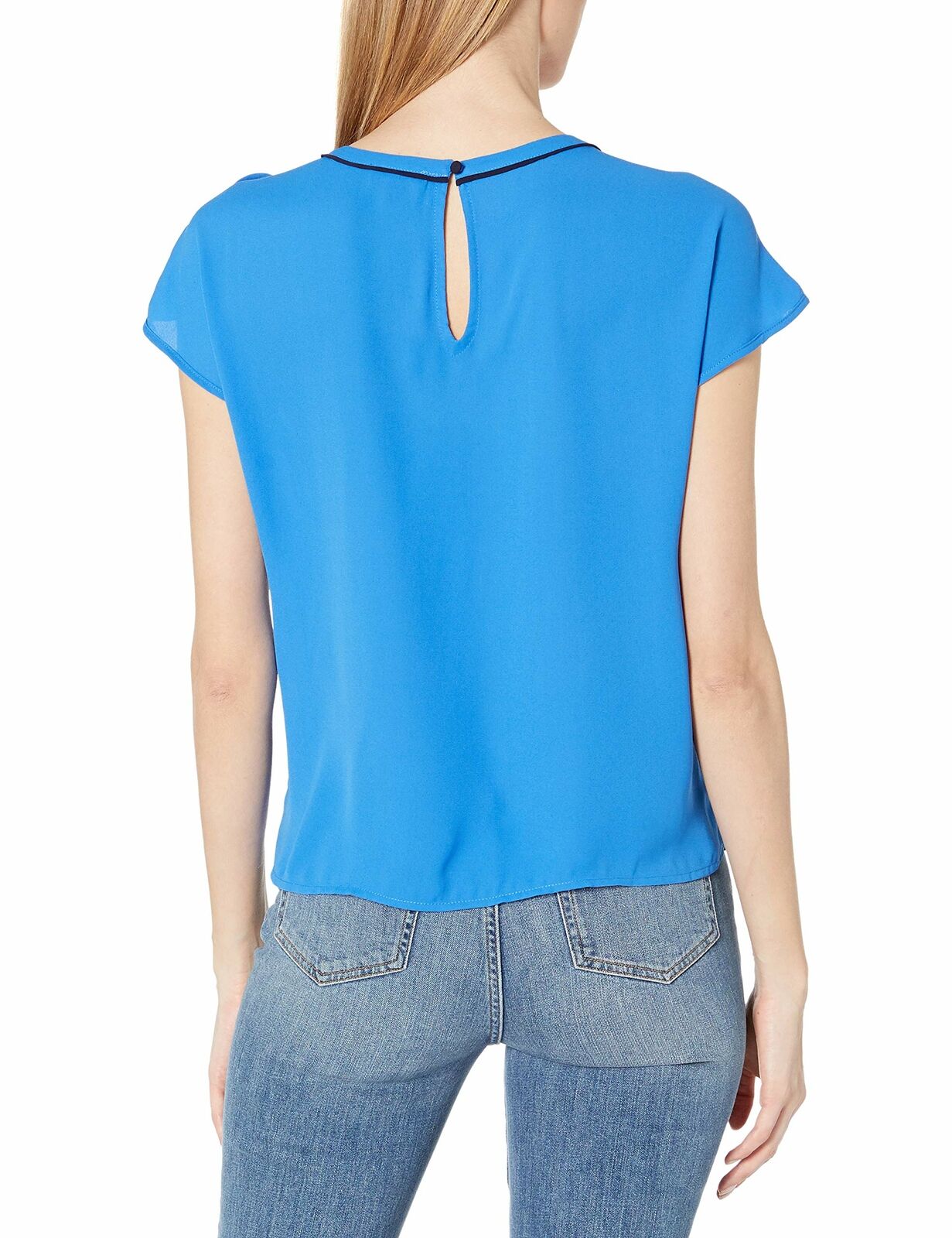 Vince Camuto Women's Button Shoulder Top Dark Blue Size Medium