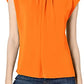 Vince Camuto Women's Shirred Tie Neck Blouse Orange Orange Size Small