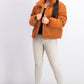 Collection B Juniors' Cropped Corduroy Puffer Coat Ocre Size Small
