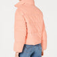 Collection B Juniors' Cropped Corduroy Puffer Coat Pink Size Large