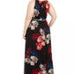 Sl Fashions Women's Plus Size Printed Bead-Waist Maxi Dress Black Size 18