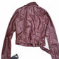 Collection B Juniors' Faux-Leather Belted Moto Jacket Wine Size Medium