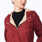 Collection B Juniors' Hooded Anorak Jacket Medium Red Size X-Small