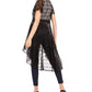American Rag Juniors' Classic Lace High-Low Duster Top Black Size Medium