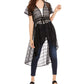 American Rag Juniors' Classic Lace High-Low Duster Top Black Size Medium