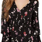 American Rag Juniors'' Printed Smocked Top  Black Size Small