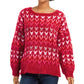 American Rag Juniors' Textured Sweater Dark Red Size Large